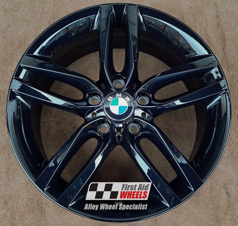 R579GB EXCHANGE SERVICE - BMW 1 2 SERIES 4x18" GENUINE STYLE 461M GLOSS BLACK ALLOY WHEELS