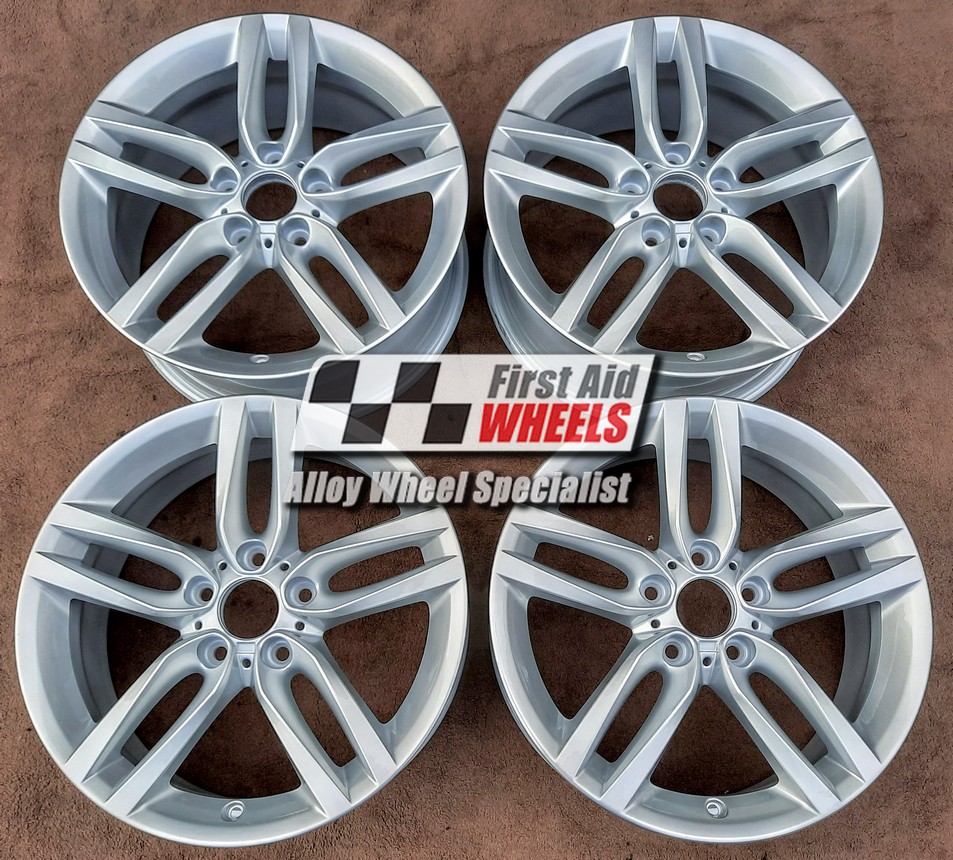 R579S EXCHANGE SERVICE - BMW 1 2 SERIES 4x18" GENUINE STYLE 461M SILVER ALLOY WHEELS