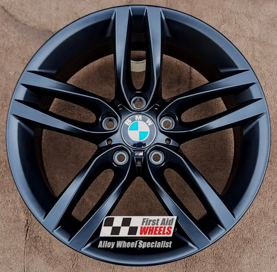 R579SB EXCHANGE SERVICE - BMW 1 2 SERIES 4x18" GENUINE STYLE 461M SATIN BLACK ALLOY WHEELS