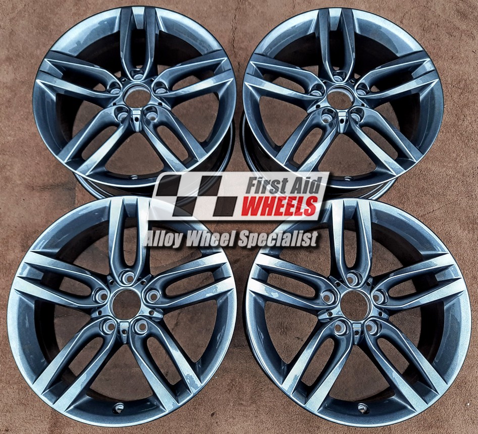 R579LS EXCHANGE SERVICE - BMW 1 2 SERIES 4x18" GENUINE STYLE 461M LOTUS SPARKLE ALLOY WHEELS