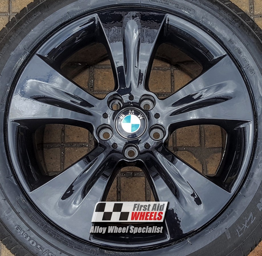 R571GB EXCHANGE SERVICE - BMW X5 E70 4x19" GENUINE STYLE 213 GLOSS BLACK ALLOY WHEELS