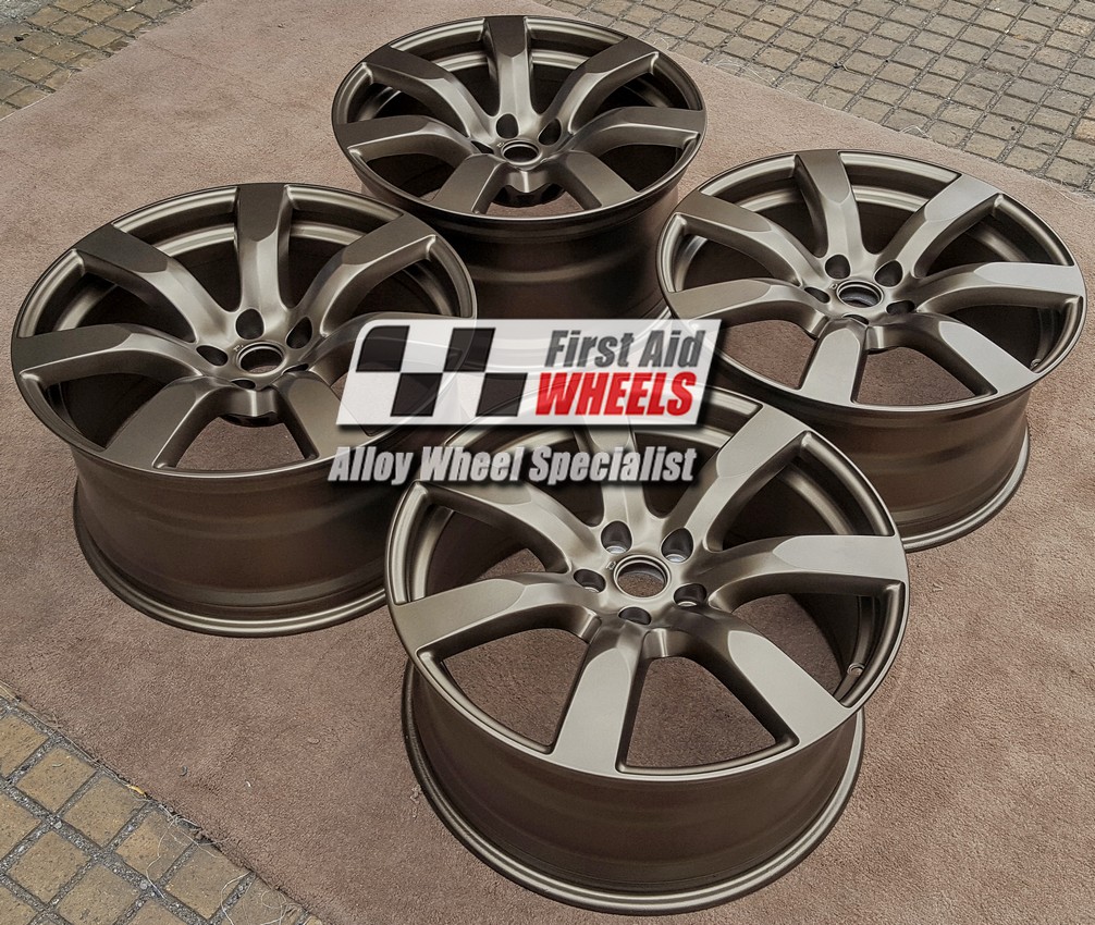 R565AB EXCHANGE SERVICE - NISSAN GTR R35 4x20" GENUINE RAYS 7 SPOKE ANODIC BRONZE ALLOY WHEELS