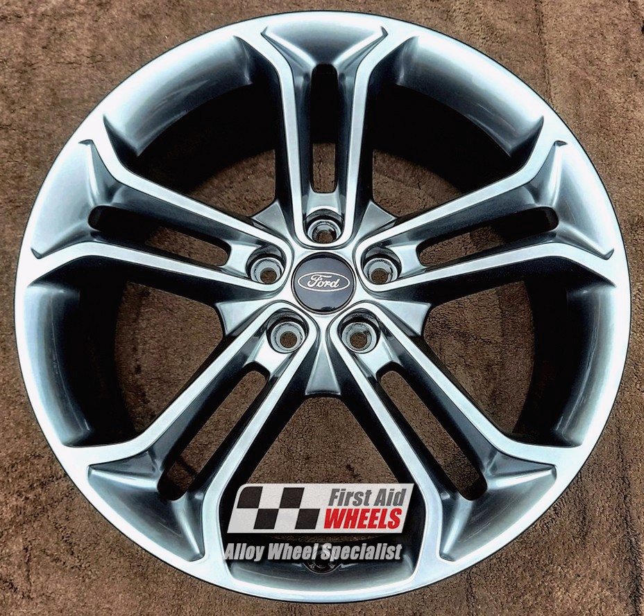 R561SC EXCHANGE SERVICE - FORD FOCUS ST 4x19" GENUINE 5 TWIN SPOKE SHADOW CHROME ALLOY WHEELS