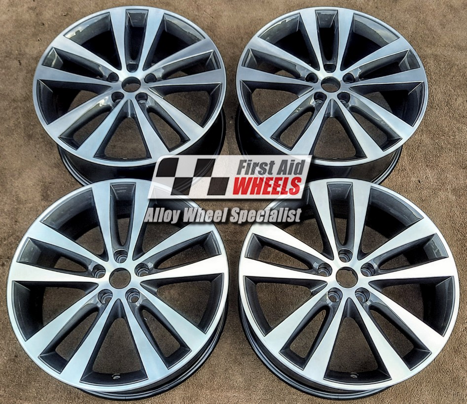 R557DCA EXCHANGE SERVICE - JAGUAR XE R 4x19" GENUINE VENOM ANTHRACITE DIAMOND CUT ALLOY WHEELS