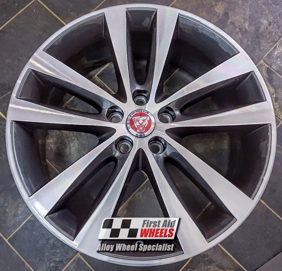 R557DCA EXCHANGE SERVICE - JAGUAR XE R 4x19" GENUINE VENOM ANTHRACITE DIAMOND CUT ALLOY WHEELS