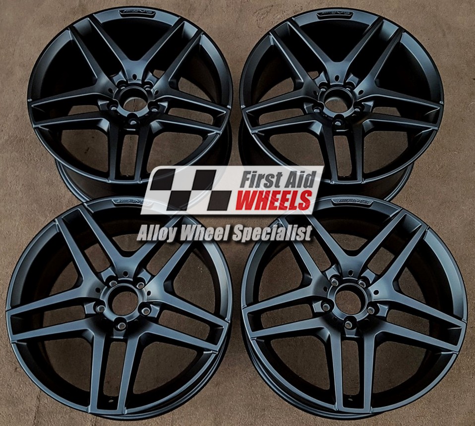 R551SB EXCHANGE SERVICE - MERCEDES S CLASS 4x19" GENUINE AMG SATIN BLACK ALLOY WHEELS