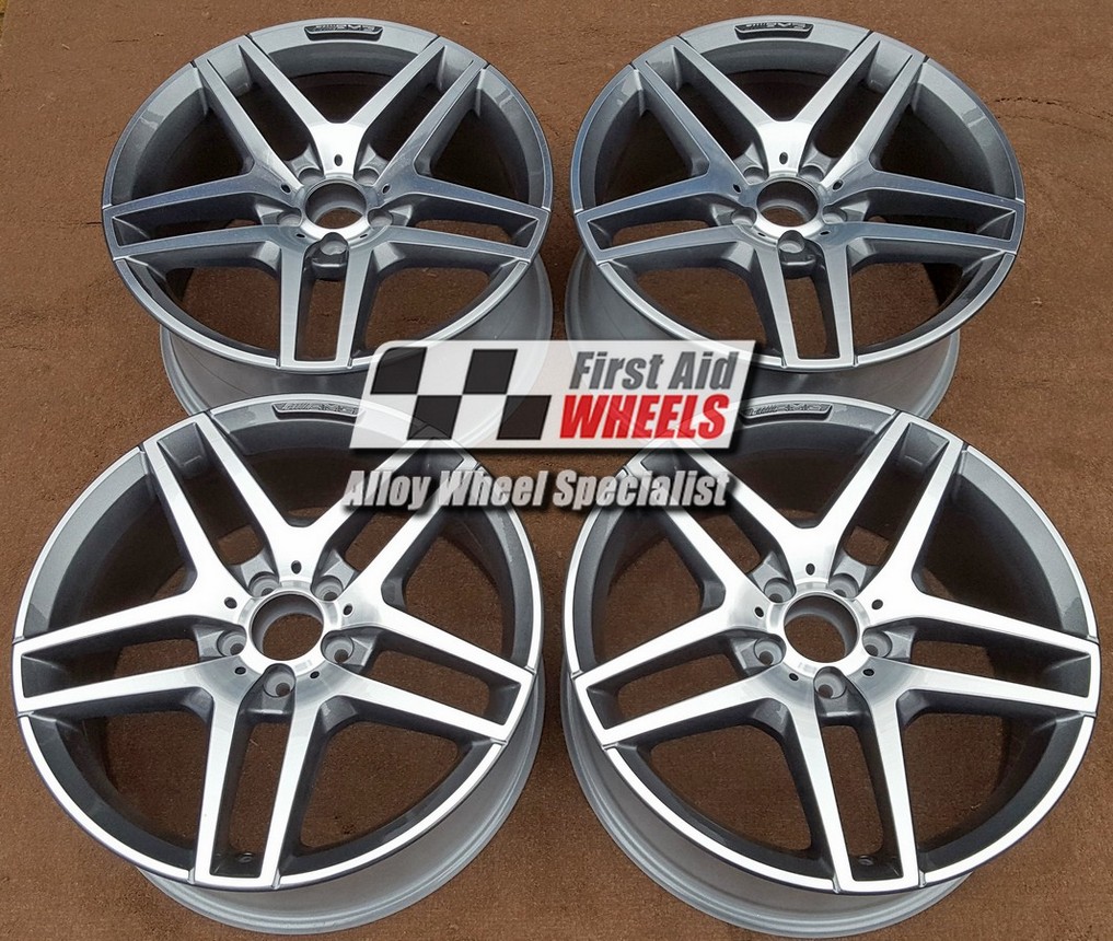 R551DCG EXCHANGE SERVICE - MERCEDES S CLASS 4x19" GENUINE AMG GREY DIAMOND CUT ALLOY WHEELS