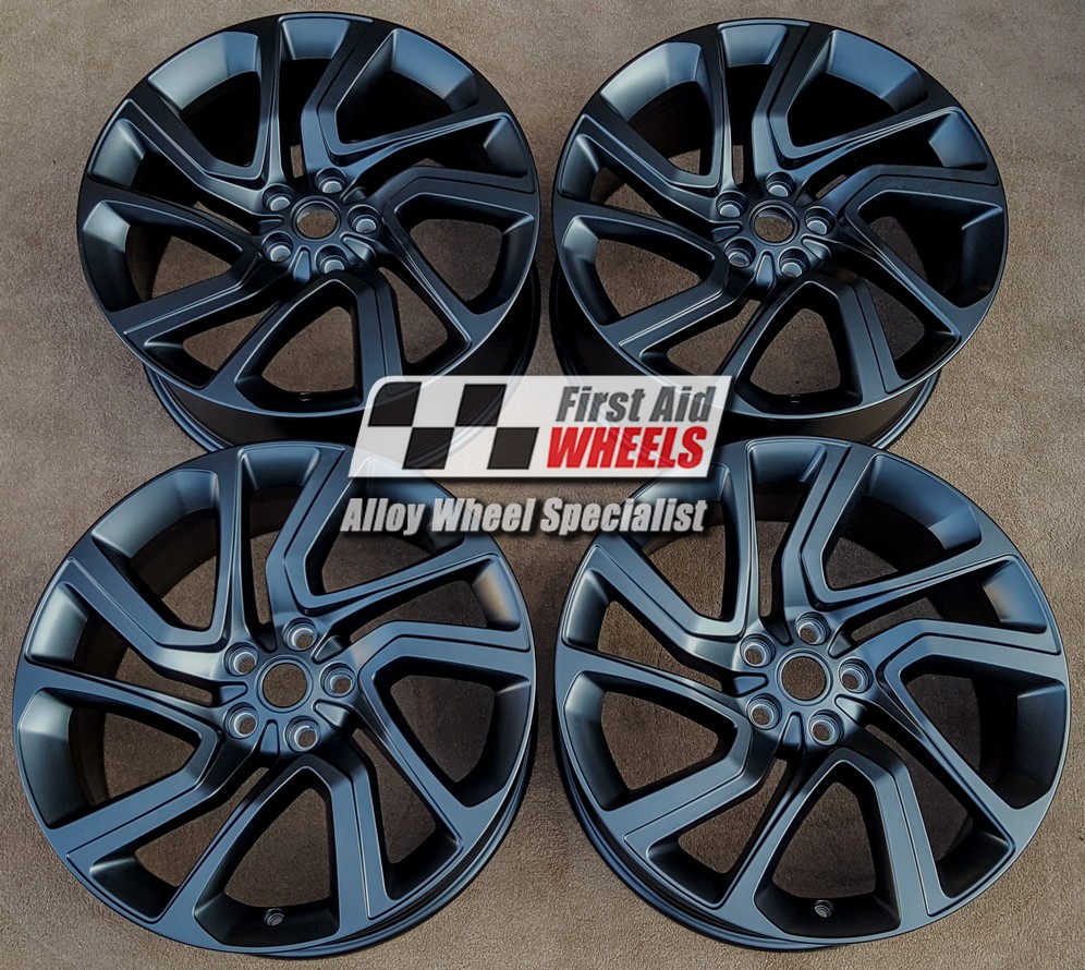 R538SB EXCHANGE SERVICE - RANGE ROVER SPORT HSE DYNAMIC 4x21" GENUINE 5085 SATIN BLACK ALLOY WHEELS