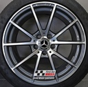 R535DCG EXCHANGE SERVICE - MERCEDES C CLASS S205 C63 4x18" GENUINE AMG GREY DIAMOND CUT ALLOY WHEELS