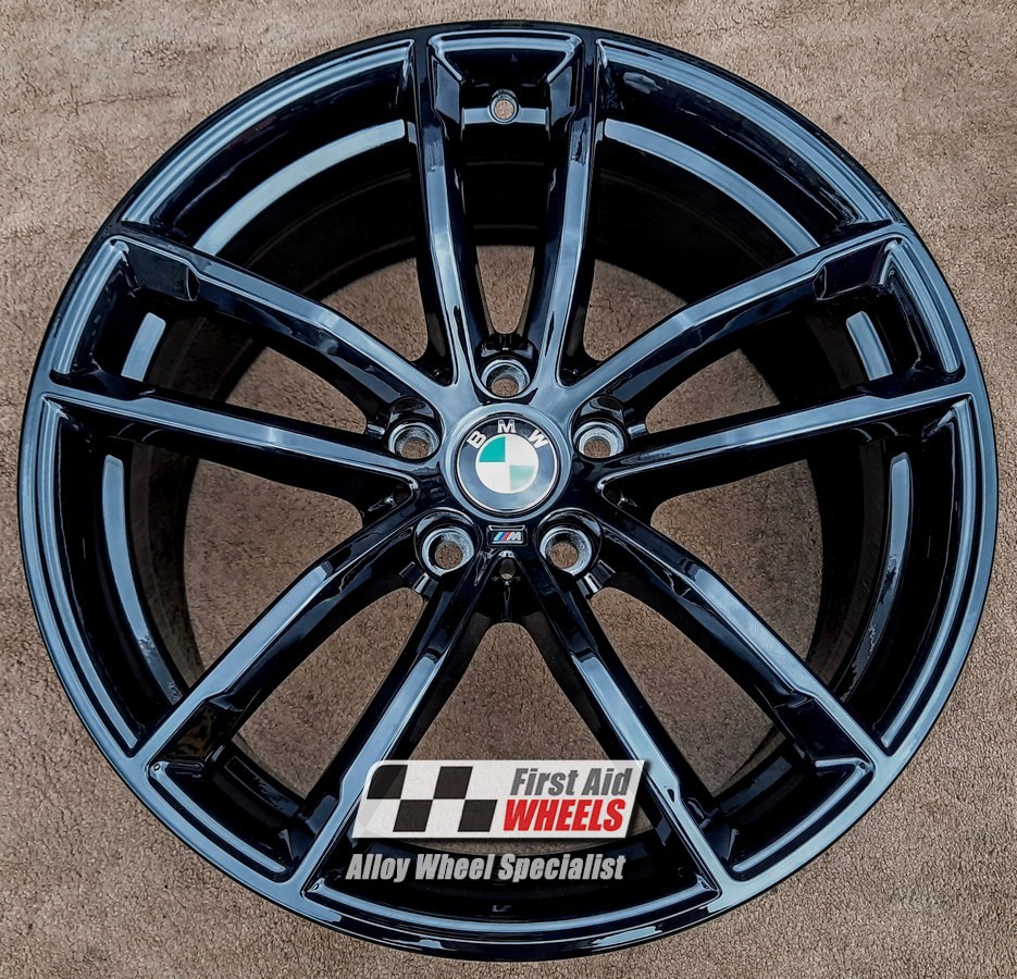 R534GB EXCHANGE SERVICE - BMW 5 SERIES G30 4x18" GENUINE STYLE 662M GLOSS BLACK ALLOY WHEELS