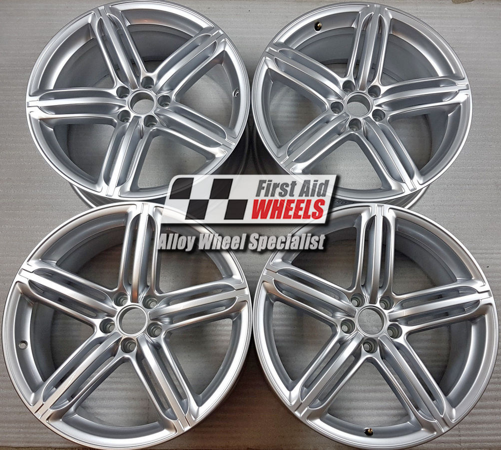 R531S EXCHANGE SERVICE - AUDI Q5 8R 4x20" GENUINE SEGMENT SPOKE SILVER ALLOY WHEELS