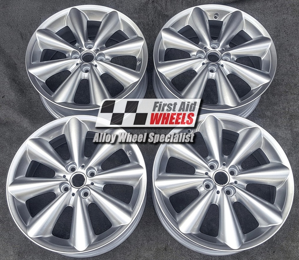 R530S EXCHANGE SERVICE - MINI COOPER S 4x17" GENUINE R121 CONICAL SILVER ALLOY WHEELS