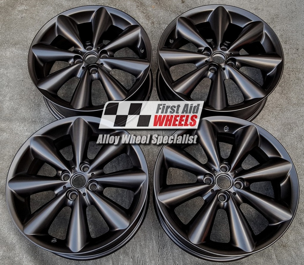 R530SB EXCHANGE SERVICE - MINI COOPER S 4x17" GENUINE R121 CONICAL SATIN BLACK ALLOY WHEELS