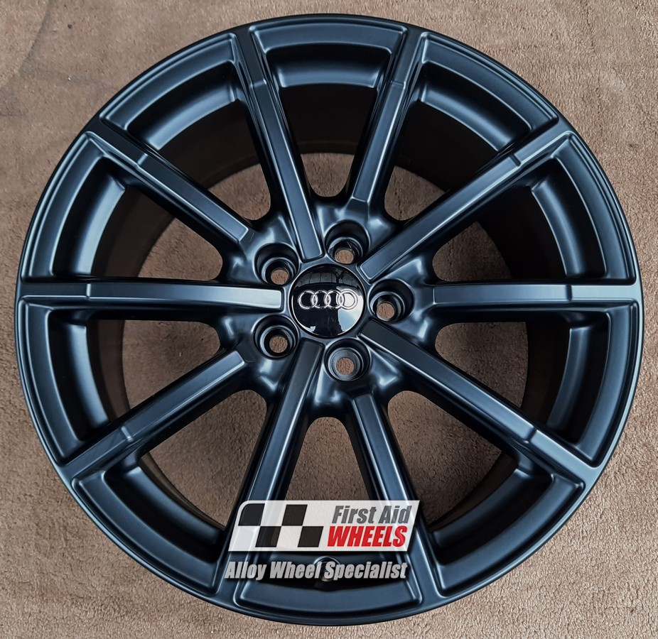 R523DBS EXCHANGE SERVICE - AUDI A1 4x17" GENUINE 10 SPOKE SATIN BLACK DIAMOND CUT ALLOY WHEELS