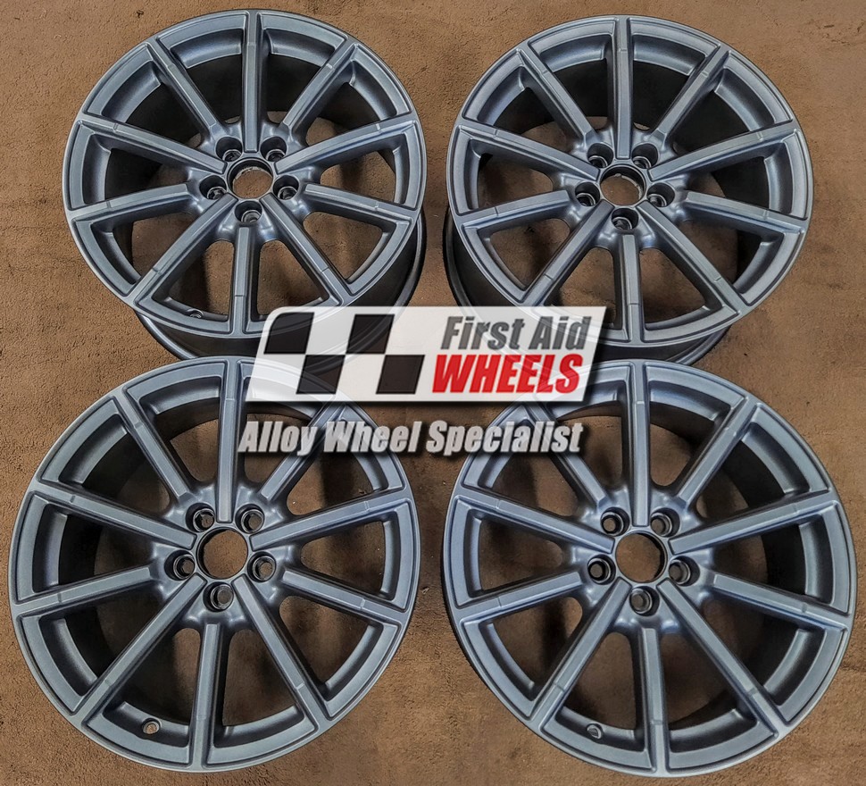 R523MA EXCHANGE SERVICE - AUDI A1 4x17" GENUINE 10 SPOKE MATT ANTHRACITE ALLOY WHEELS