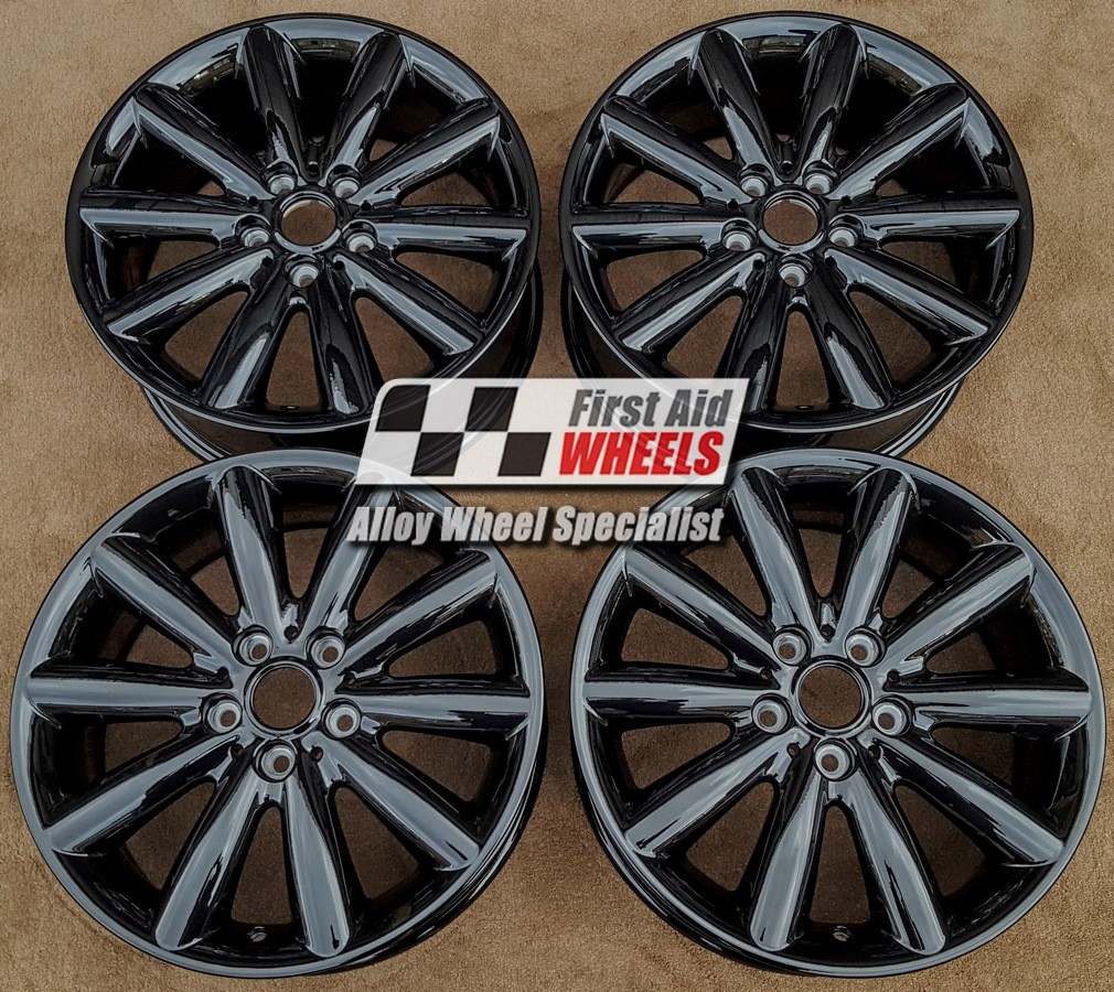 R519GB EXCHANGE SERVICE - MINI COOPER S 4x17" GENUINE 499 COSMOS GLOSS BLACK ALLOY WHEELS