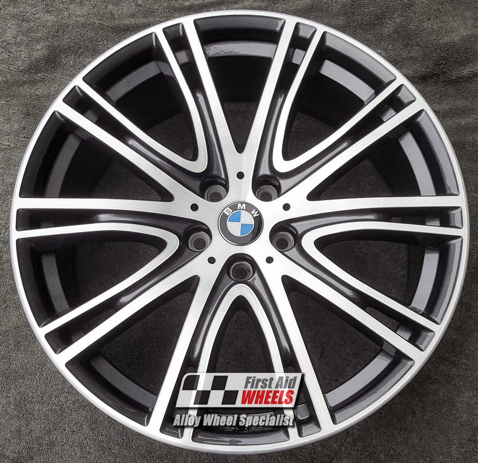 R517BGD EXCHANGE SERVICE - BMW 5 SERIES G30 4x20" GENUINE STYLE 759 GLOSS BLACK DIAMOND RIM ALLOY WHEELS