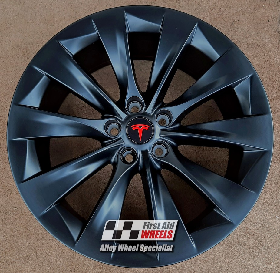 R510SB EXCHANGE SERVICE - TESLA MODEL X 4x20" GENUINE SLIPSTREAM SATIN BLACK ALLOY WHEELS