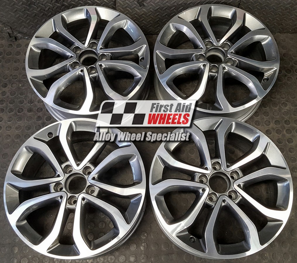 R501DCG EXCHANGE SERVICE - MERCEDES C CLASS A205 4x17" GENUINE 5 TWIN SPOKE GREY DIAMOND CUT ALLOY WHEELS