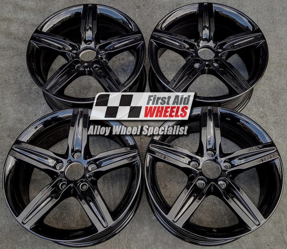 R498GB EXCHANGE SERVICE - BMW 1 2 SERIES 4x17" GENUINE STYLE 379 GLOSS BLACK ALLOY WHEELS