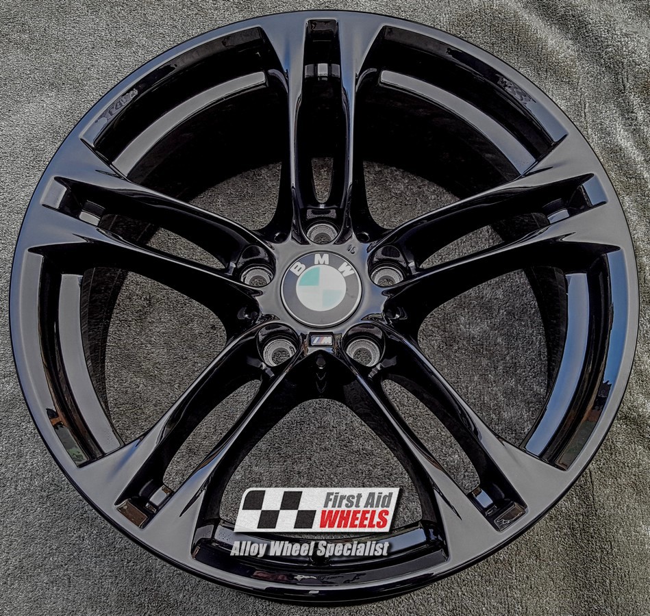 R488GB EXCHANGE SERVICE - BMW 5 6 SERIES 4x18" GENUINE STYLE 613M GLOSS BLACK ALLOY WHEELS