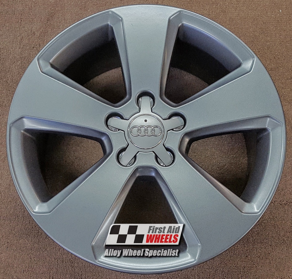 R486SG EXCHANGE SERVICE - AUDI A3 8V 4x17" GENUINE 5 SPOKE SATIN GREY ALLOY WHEELS