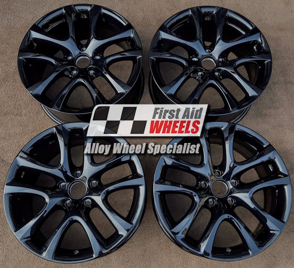 R471GB EXCHANGE SERVICE - VW SCIROCCO 4x17" GENUINE DONINGTON GLOSS BLACK ALLOY WHEELS