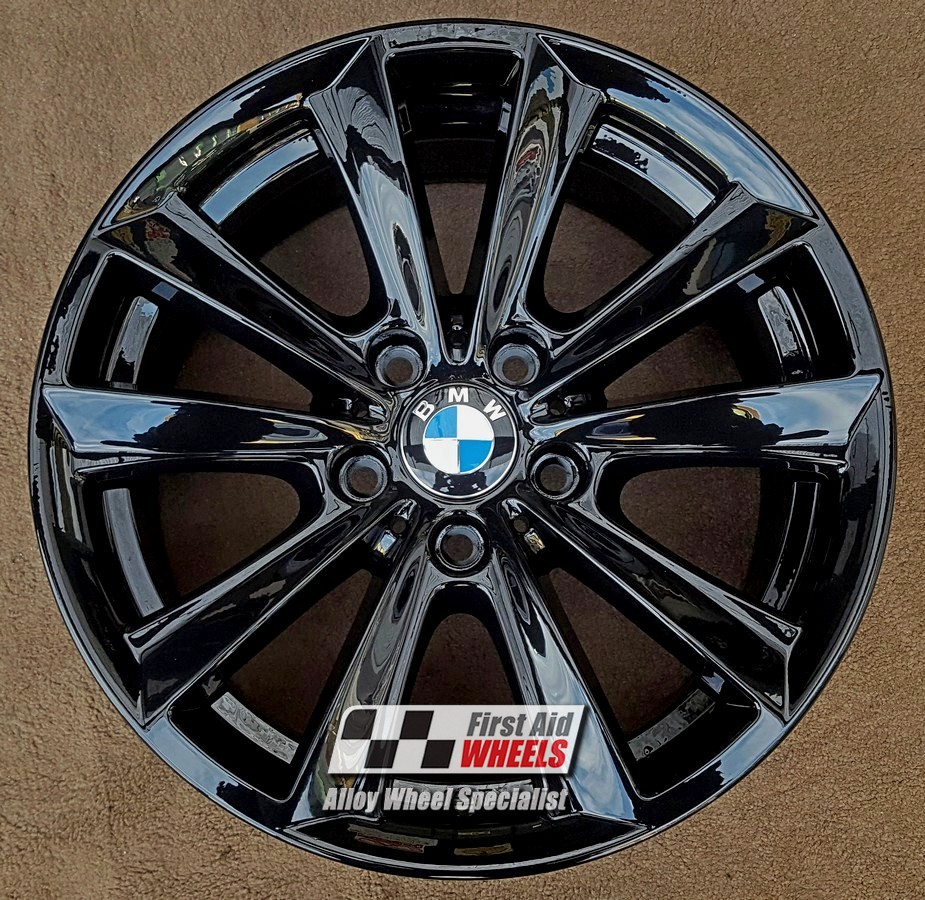 R456GB EXCHANGE SERVICE - BMW 5 SERIES 4x17" GENUINE STYLE 236 GLOSS BLACK ALLOY WHEELS