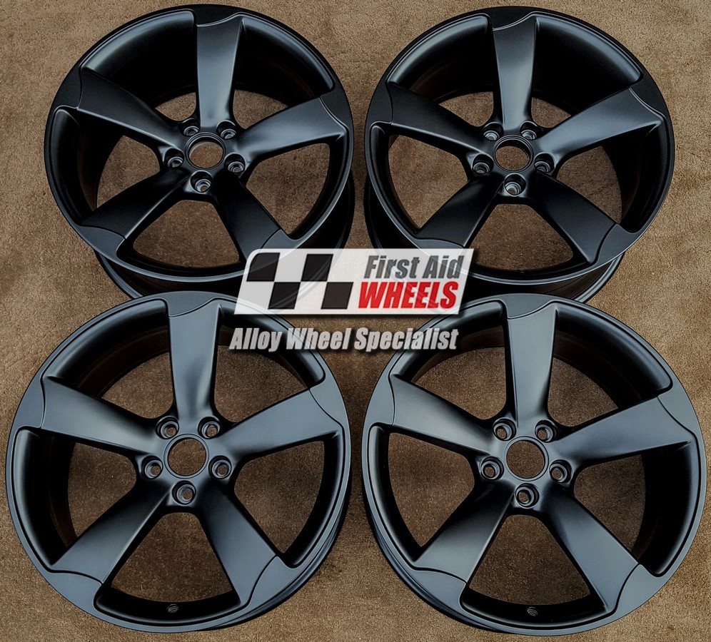 R449SB EXCHANGE SERVICE - AUDI A5 8T S5 4x19" GENUINE ROTOR SATIN BLACK ALLOY WHEELS