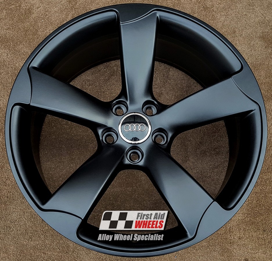 R449SB EXCHANGE SERVICE - AUDI A5 8T S5 4x19" GENUINE ROTOR SATIN BLACK ALLOY WHEELS