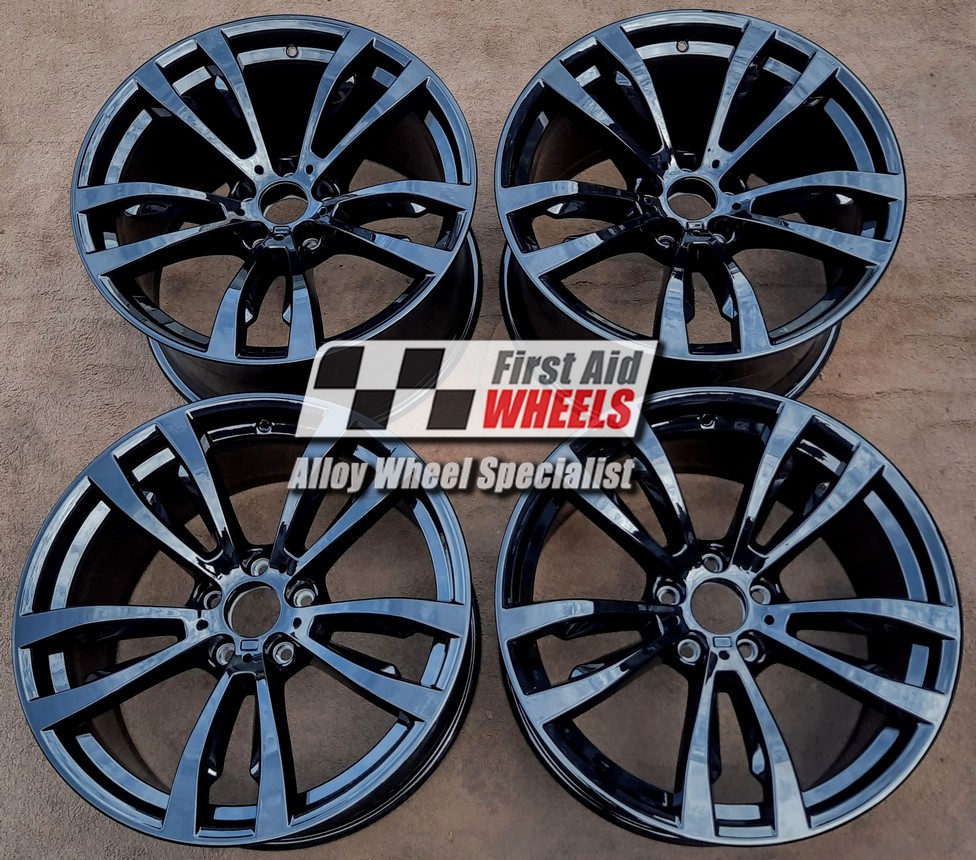 R448GB EXCHANGE SERVICE - BMW X5 F15 X6 F16 4x20" GENUINE STYLE 469M GLOSS BLACK ALLOY WHEELS