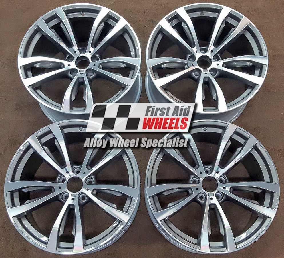 R448DFG EXCHANGE SERVICE - BMW X5 F15 X6 F16 4x20" GENUINE STYLE 469M FERRIC GREY DIAMOND CUT ALLOY WHEELS