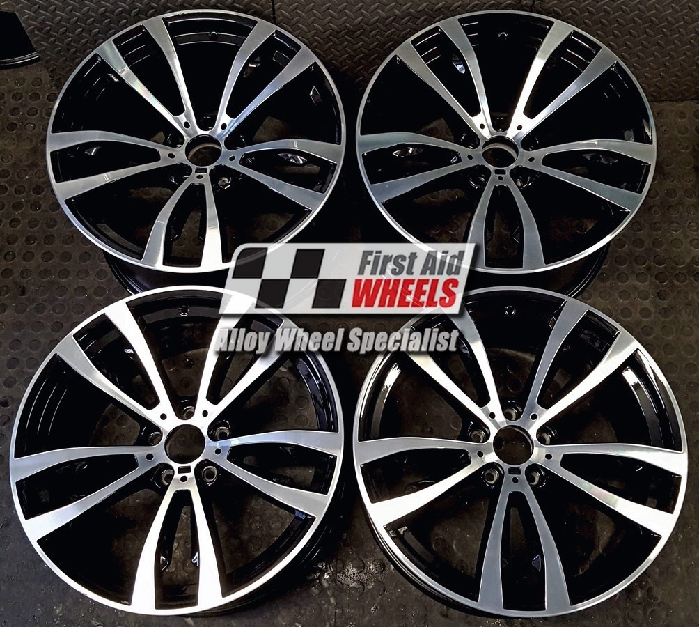 R448DCB EXCHANGE SERVICE - BMW X5 F15 X6 F16 4x20" GENUINE STYLE 469M GLOSS BLACK DIAMOND CUT ALLOY WHEELS