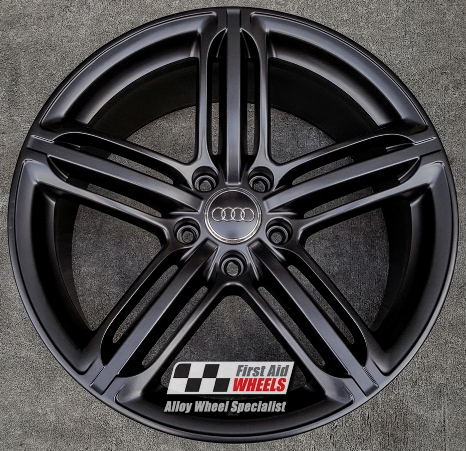 R444SB EXCHANGE SERVICE - AUDI Q7 4x21" GENUINE SEGMENT SATIN BLACK ALLOY WHEELS