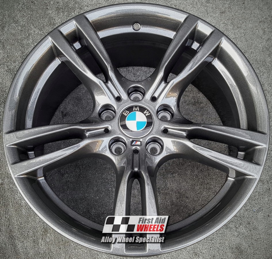 R421A EXCHANGE SERVICE - BMW 3 / 4 SERIES 4x18" GENUINE 400M ANTHRACITE GREY ALLOY WHEELS