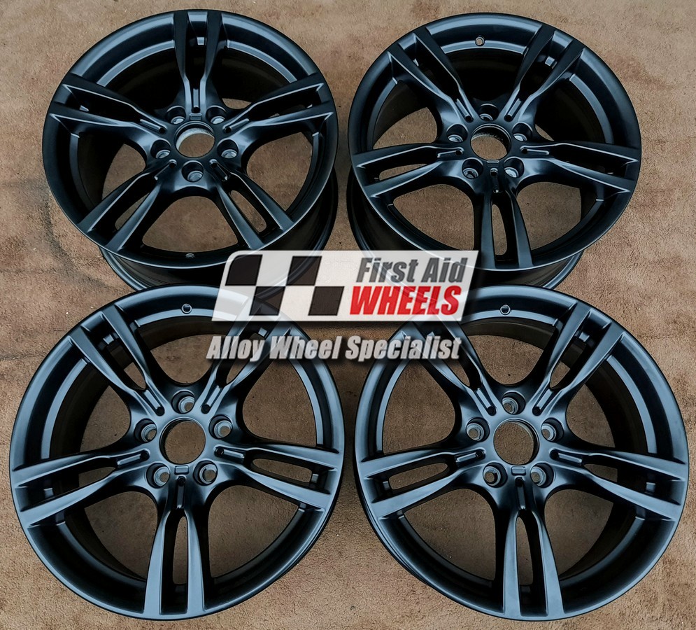 R421SB EXCHANGE SERVICE - BMW 3 / 4 SERIES 4x18" GENUINE 400M SATIN BLACK ALLOY WHEELS