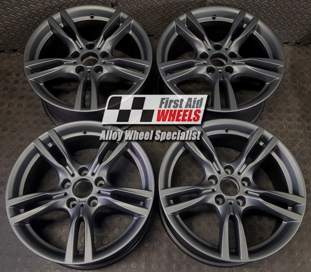 R421MA EXCHANGE SERVICE - BMW 3 / 4 SERIES 4x18" GENUINE 400M MATT ANTHRACITE ALLOY WHEELS