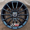 R412GB EXCHANGE SERVICE - MERCEDES A B CLASS CLA 4x18" GENUINE AMG GLOSS BLACK ALLOY WHEELS