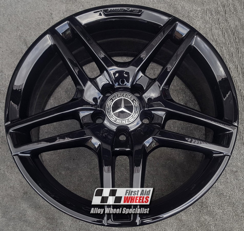 R409GB EXCHANGE SERVICE - MERCEDES E CLASS S212 W212 4x18" AMG GLOSS BLACK ALLOY WHEELS