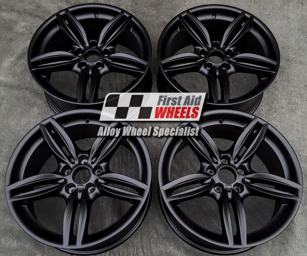 R379BS EXCHANGE SERVICE - BMW 5 6 SERIES 4x19" GENUINE STYLE 351M SATIN BLACK ALLOY WHEELS