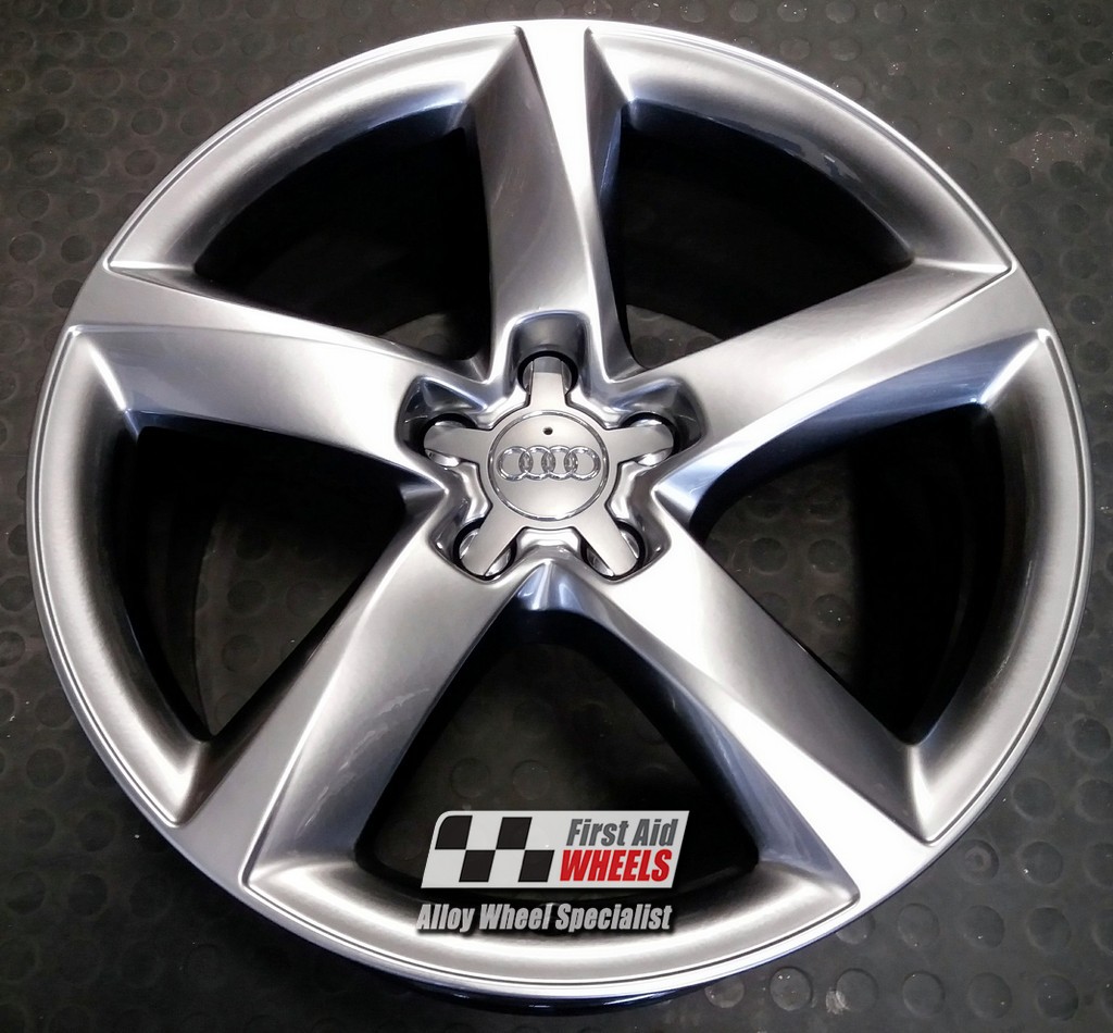 R372SC EXCHANGE SERVICE - AUDI A8 4H 4x19" GENUINE TWIST SHADOW CHROME ALLOY WHEELS