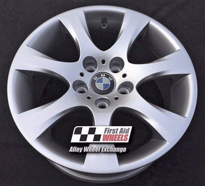 R364S EXCHANGE SERVICE - BMW 3 SERIES E90 E91 4x17" GENUINE STYLE 185 SILVER ALLOY WHEELS