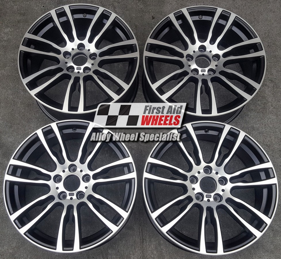 R354DBS EXCHANGE SERVICE - BMW 3/4 SERIES 4x19" GENUINE STYLE 403M SATIN BLACK DIAMOND CUT ALLOY WHEELS