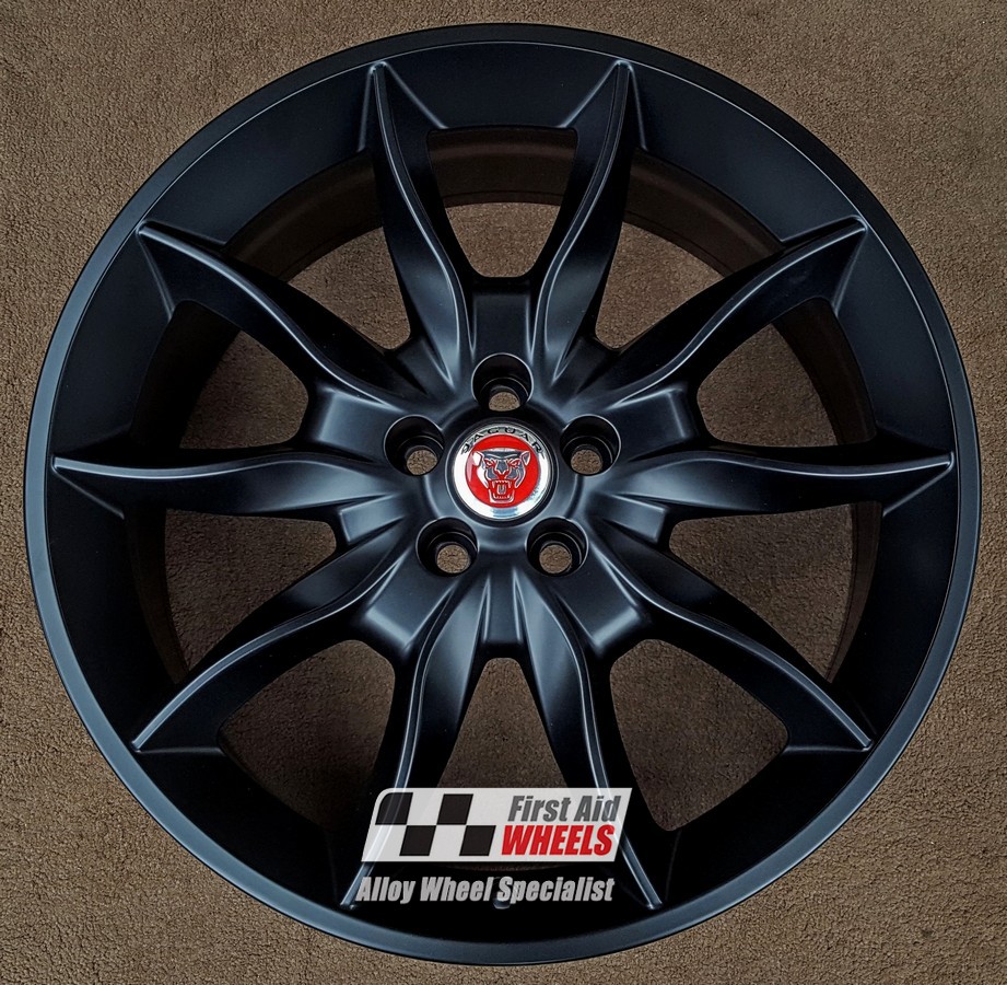 R351SB EXCHANGE SERVICE - JAGUAR XF 4x20" GENUINE DRACO SATIN BLACK ALLOY WHEELS