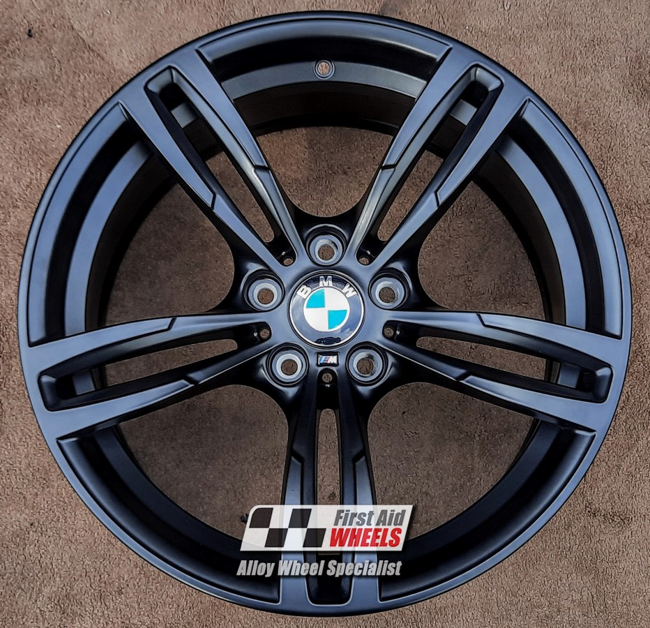 R348SB EXCHANGE SERVICE - BMW M2 M3 M4 4x19" GENUINE STYLE 437M SATIN BLACK ALLOY WHEELS