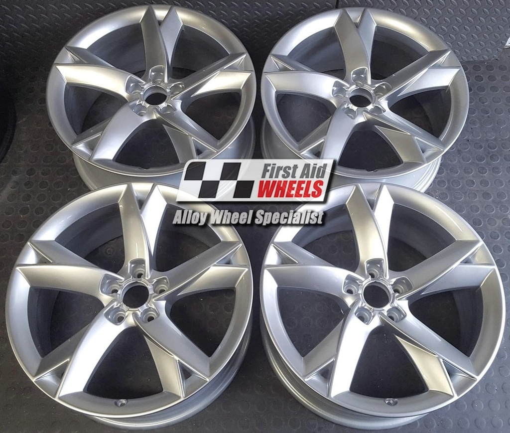 R335S EXCHANGE SERVICE - AUDI A5 8T 4x19" GENUINE Y SPOKE SILVER ALLOY WHEELS