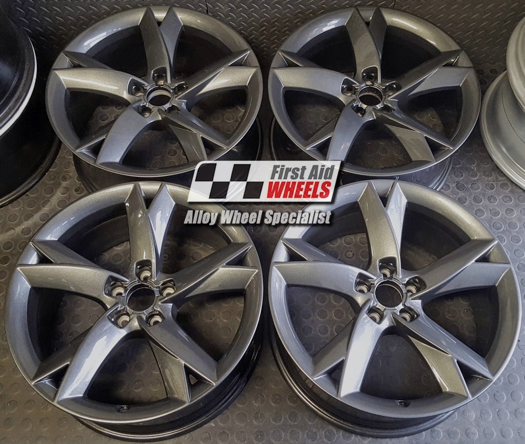 R335A EXCHANGE SERVICE - AUDI A5 8T 4x19" GENUINE Y SPOKE ANTHRACITE ALLOY WHEELS