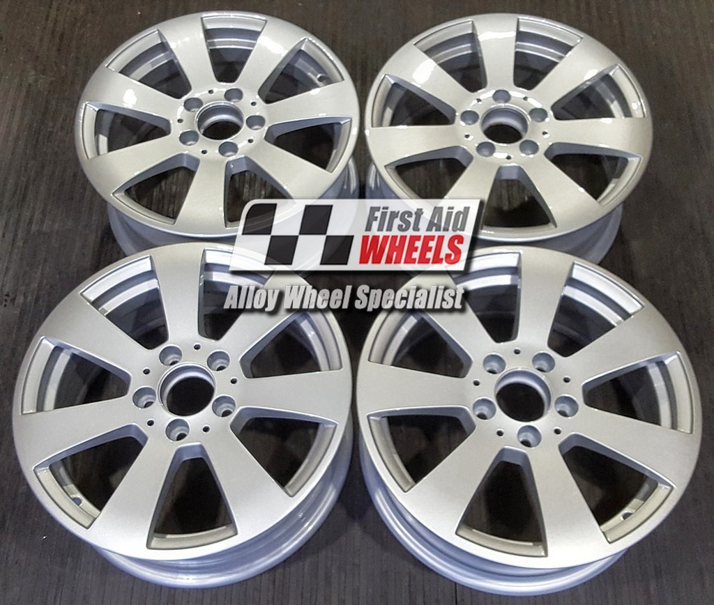 R334S EXCHANGE SERVICE - MERCEDES C CLASS 4x16" GENUINE SILVER ALLOY WHEELS