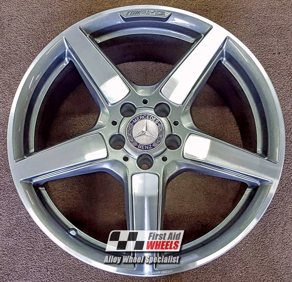 R316DCG EXCHANGE SERVICE - MERCEDES CLS C218 4x19" AMG 5 SPOKE GREY DIAMOND CUT ALLOY WHEELS