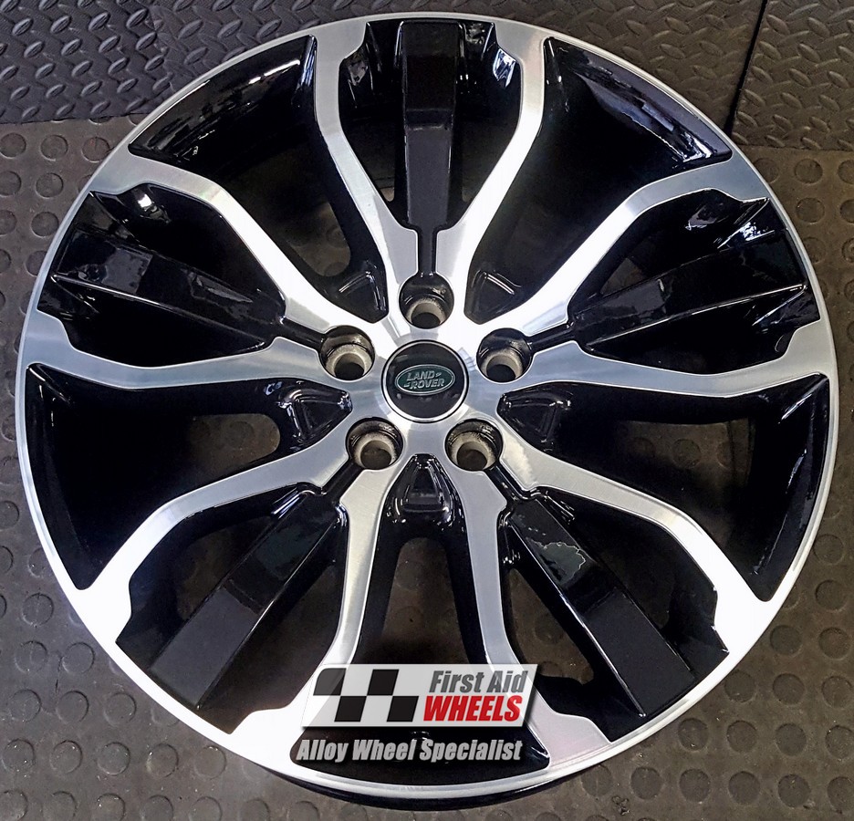 R306DCB EXCHANGE SERVICE - RANGE ROVER SPORT 4x21" GENUINE STYLE 507 GLOSS BLACK DIAMOND CUT ALLOY WHEELS